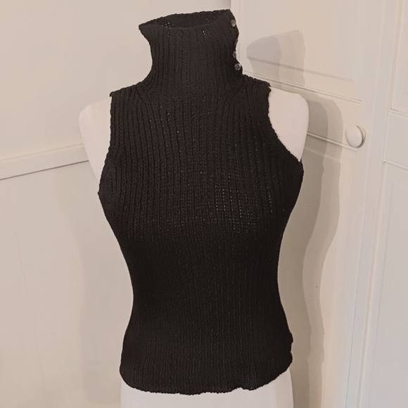 NWT J. Crew Black Turtleneck Sleeveless Tank